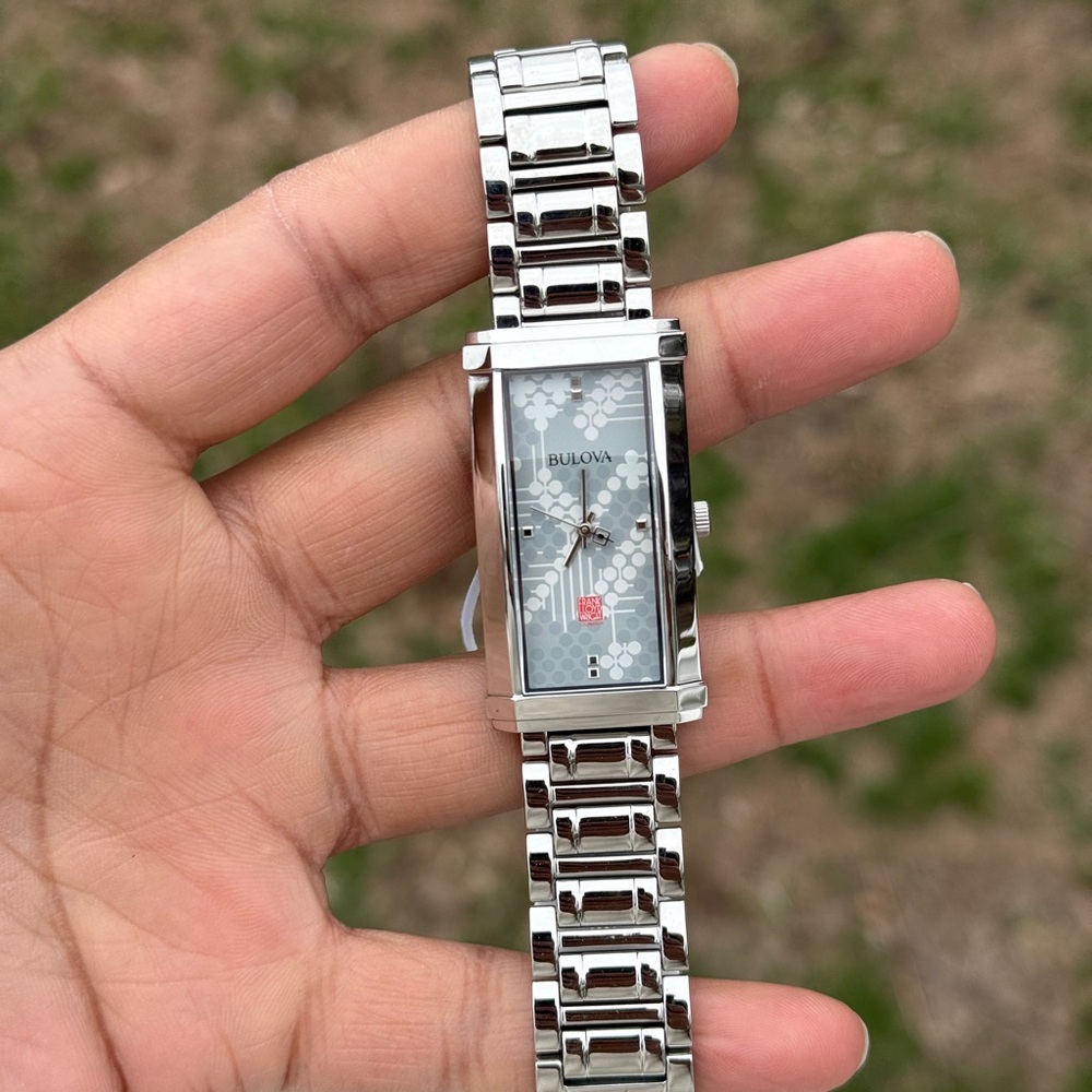 Bulova Frank Lloyd Silver Rectangular Bracelet Wa… - image 3